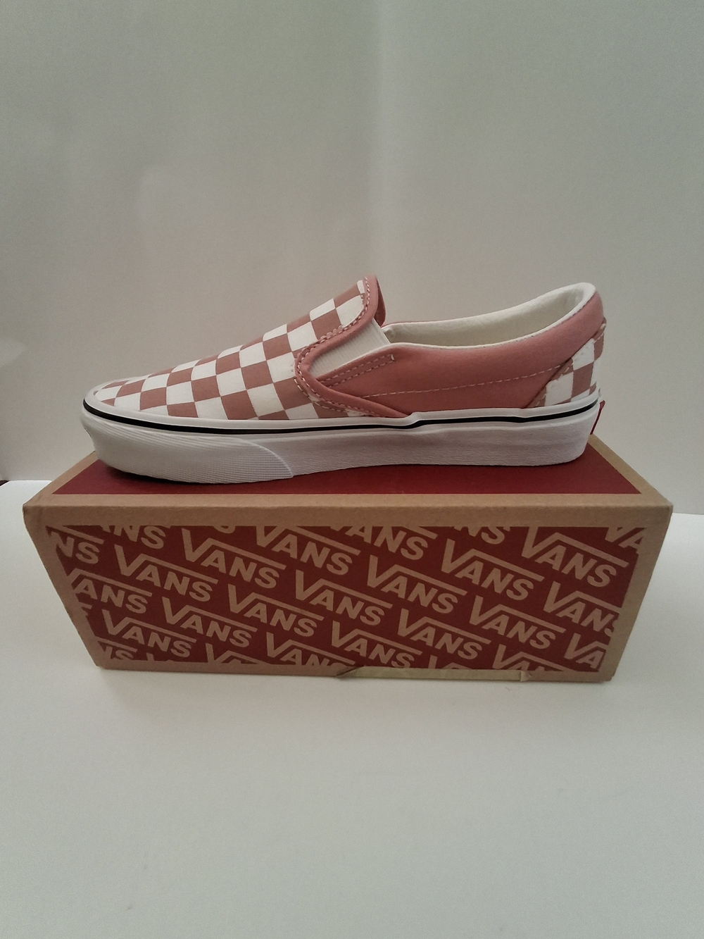 Vans Classic Slip-On Checkerboard Pink & White